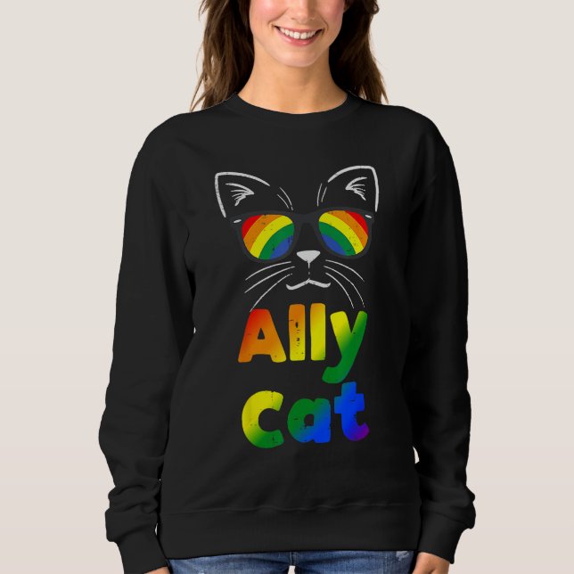 Ally Cat Transgender Trans Pride Stuff Flag Transs T Shirt (Framsida)
