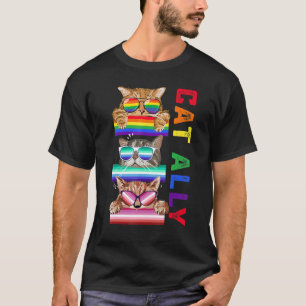 Ally Cats Cute Lgbt Gay Rainbow Pride Flagga Boys T Shirt