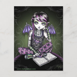Ally Fladdermus Winged Emo Ipod Fairy Postcard Vykort