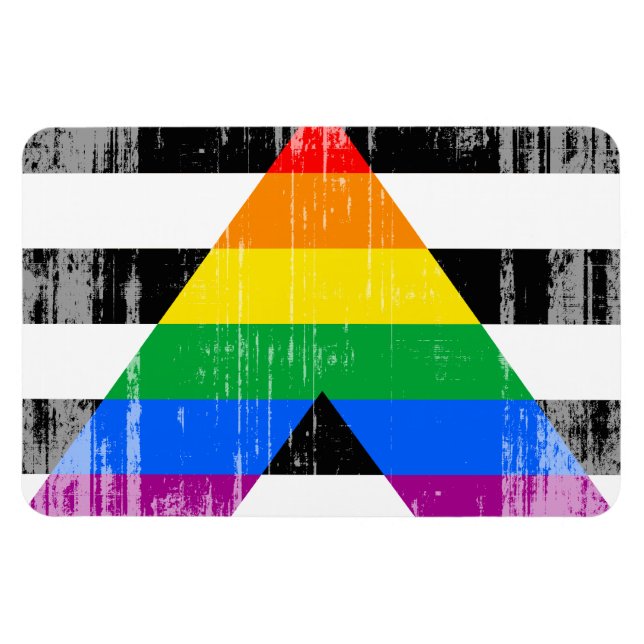 ALLY FLAG DISTRESSED -.png Magnet (Horisontell)