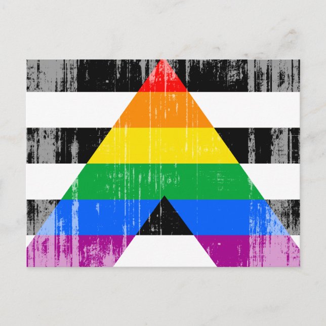 ALLY FLAG DISTRESSED -.png Vykort (Framsida)