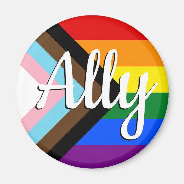 Ally | Flagga för Pride Magnet (Framsidan)
