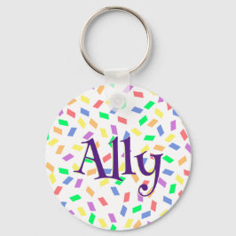 Ally in lila | Kastskrapor för regnbåge Nyckelring