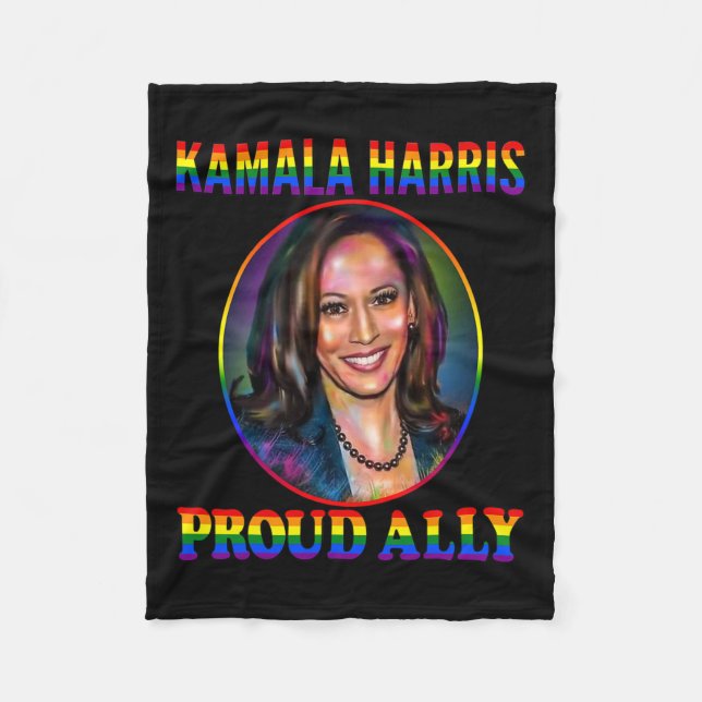 Ally Kamala Harris Vår vp Lgbt Flagga Mont Fleecefilt (Framsidan)