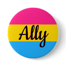 Ally-knapp för Pansexual Pride Flagga
