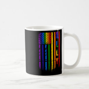 Ally Lgbt Lgbtq Rainbow Pride American Flagga 4th Kaffemugg