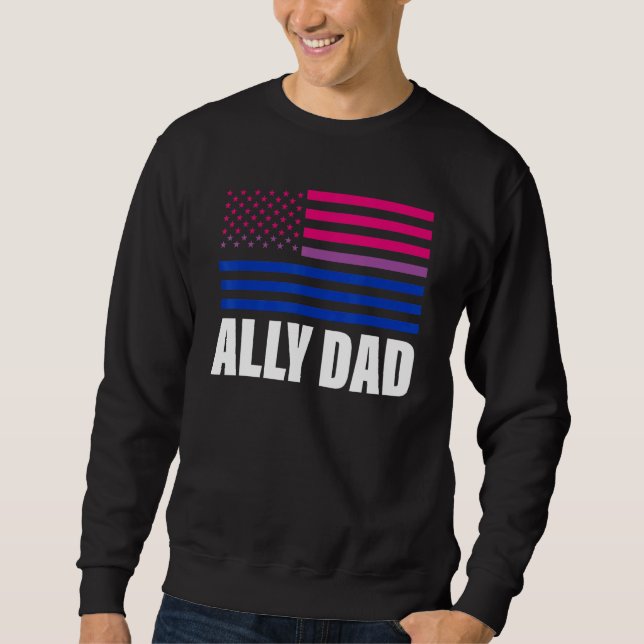 Ally Pappa Bisexual Flagga Lgbt Gay pride Lång Ärmad Tröja (Framsida)