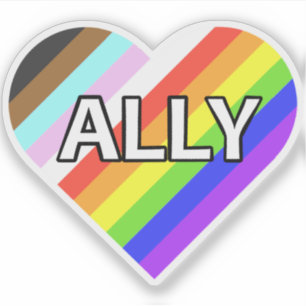 Ally Pride Heart Anpassningsbar-cut vinylSticker Klistermärken