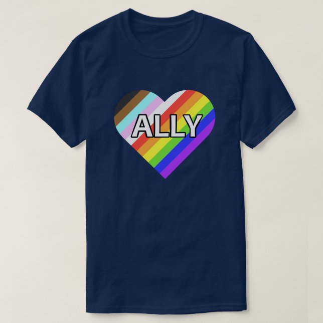 Ally Pride Heart T Shirt (Design framsida)