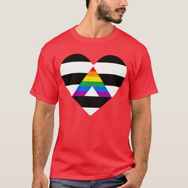 Ally Pride Heart T-Shirt (översatt till svenska bl (Framsida)