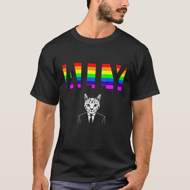 Ally Pride LGBTQ Equality Rainbow Lesbisk Gay Tran T Shirt (Framsida)