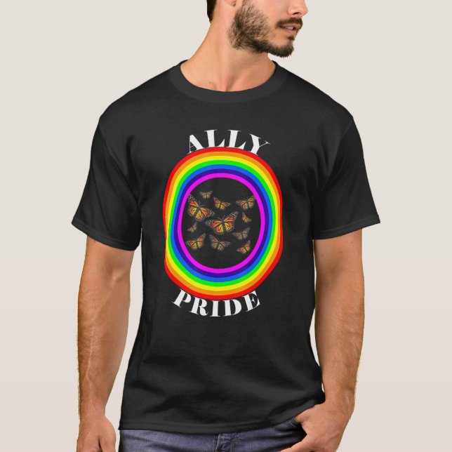 Ally Pride LGBTQ Equality Rainbow Lesbisk Gay Tran T Shirt (Framsida)