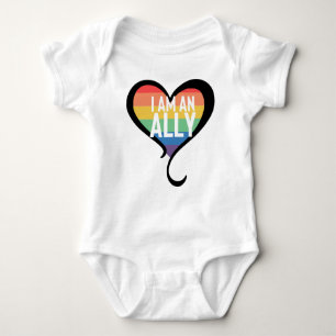 Ally Pride Rainbow Baby Bodykosty T Shirt
