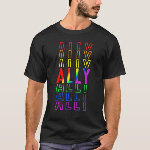 Ally Rainbow Lgbt Lesbisk Gay Bisexual Trans Pan Q T Shirt