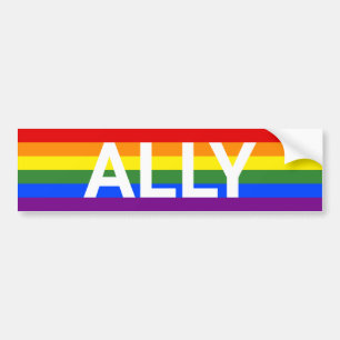 Ally Rainbow Pride Flagga Bildekal