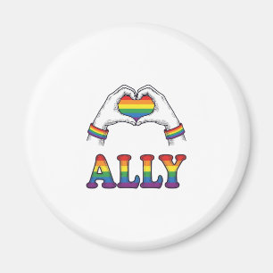 Ally Regnbåge händer hjärta Vintage stolthet skjor Magnet