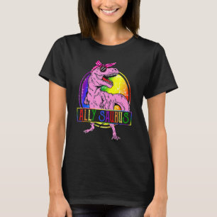 Ally Saurus T Rex Dinosaur Proud Ally Lgbt Pride Shirt