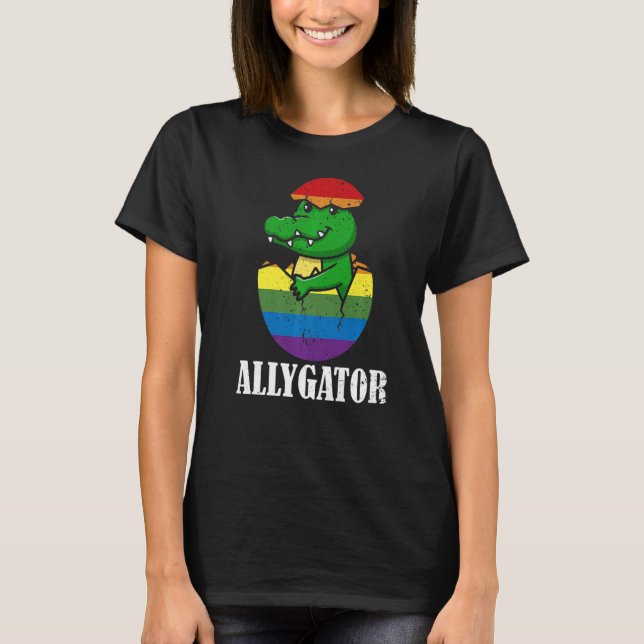 Allygator LGBT-Pridet Flagga Eggshell Alligator LG T Shirt (Framsida)
