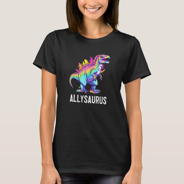 Allysaurus Dinosaur Funny Dino Ally Pride Equality T Shirt (Framsida)
