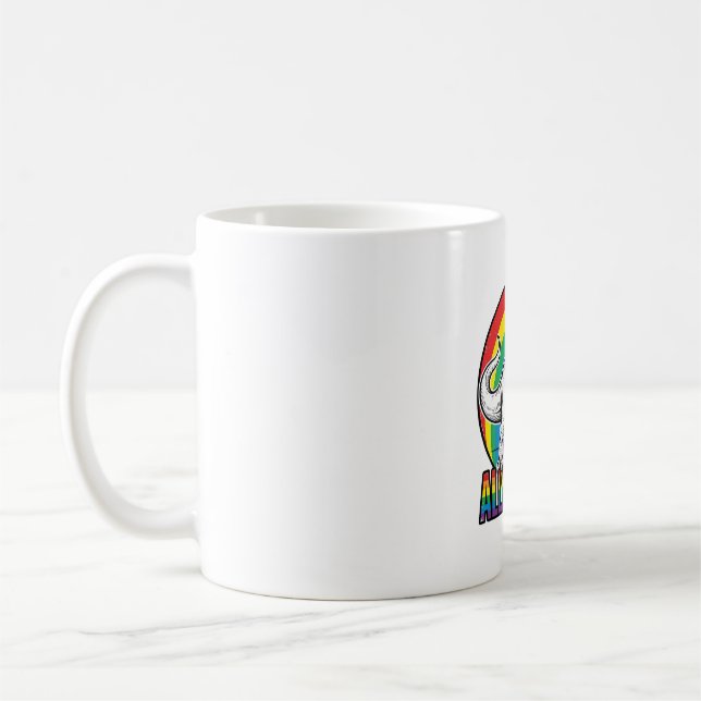 Allysaurus Regnbåge Dinosaur Vintage T-Shirt Desig Kaffemugg (Vänster)