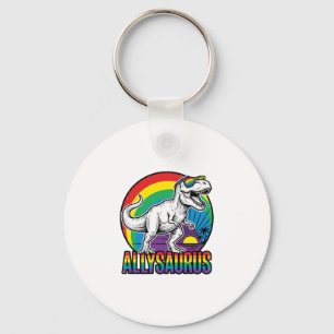 Allysaurus Regnbåge Dinosaur Vintage T-Shirt Desig Nyckelring