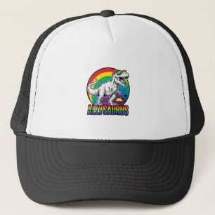 Allysaurus regnbåge dinosaurie vintage t-shirt des keps