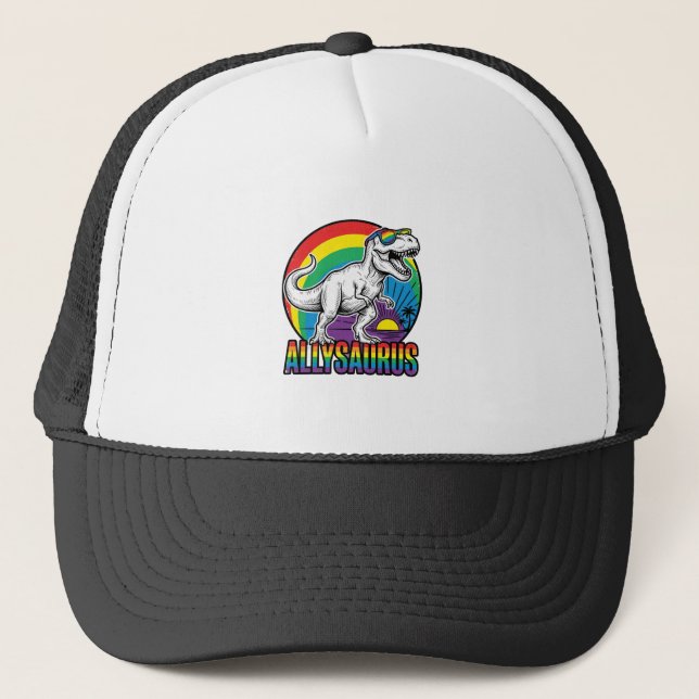 Allysaurus regnbåge dinosaurie vintage t-shirt des keps (Framsida)
