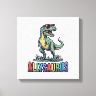 Allysaurus Vintage Dinosaur Solglasögon T-Shirt De Canvastryck