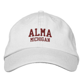 Alma Michigan Embroized Baseball Hat Broderad Keps