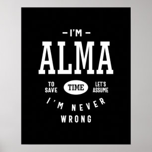 Alma Personlig Namn Birthday Poster