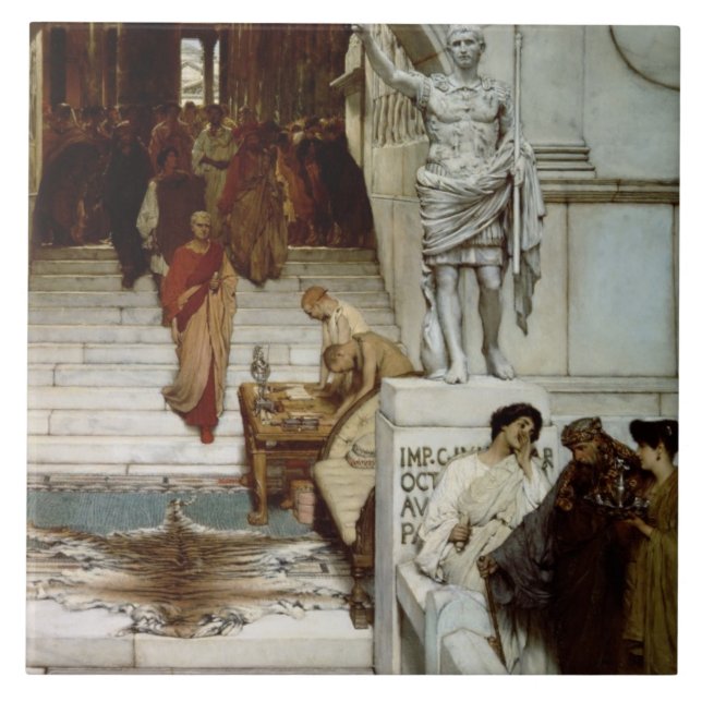 Alma-Tadema | åhörare på Agrippas, 1875 Kakelplatta (Framsidan)