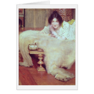 Alma-Tadema en lyssnare: Björnmattan, 1899 Hälsningskort