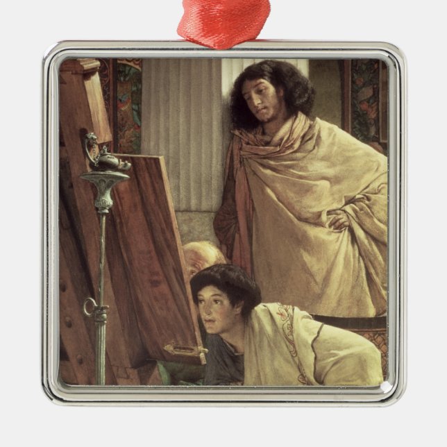 Alma-Tadema | ett besök till studion, 1873 Julgransprydnad Metall (Framsidan)