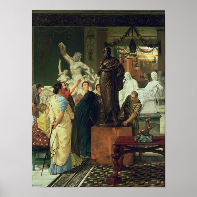 Alma-Tadema | Handlare i statyer Poster (Framsidan)