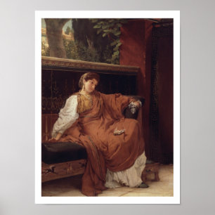 Alma-Tadema Lesbia som gråter över en Sparrow Poster