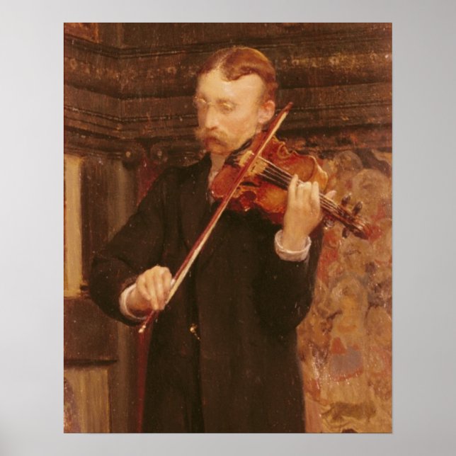 Alma-Tadema | Maurice Sons som spelar violin Poster (Framsidan)