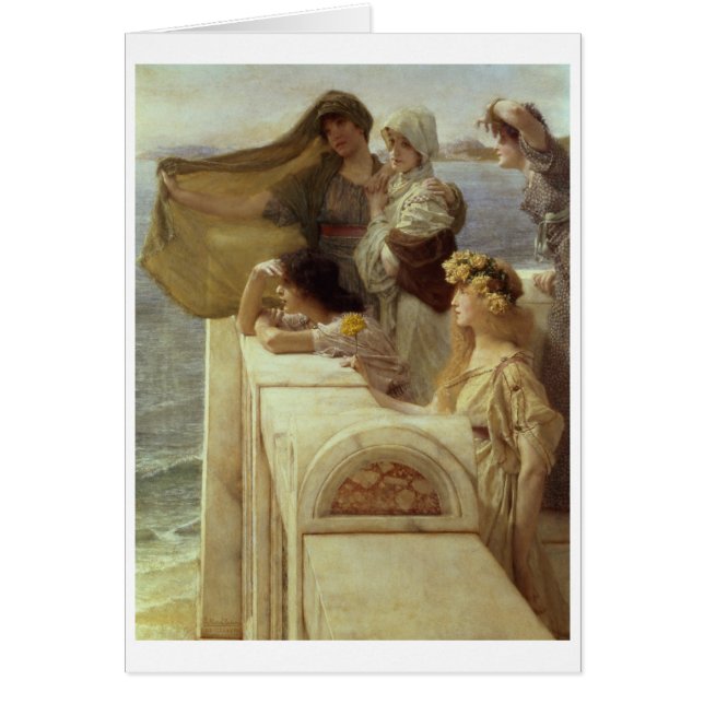 Alma-Tadema | på aphrodite'sen vaggar, 1908 Hälsningskort (Framsidan)