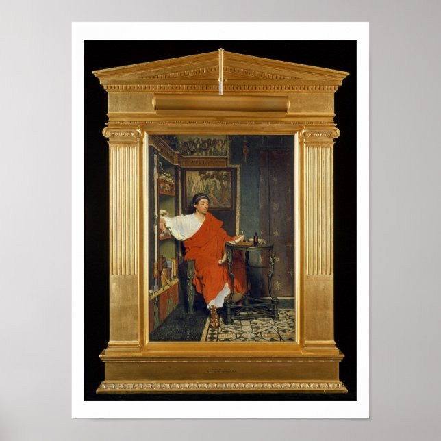 Alma-Tadema | Skrivning av latinska skript Poster (Framsidan)