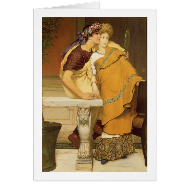 Alma-Tadema | spegeln, 1868 Hälsningskort (Framsidan)