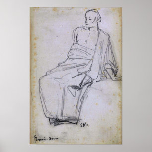 Alma-Tadema - Studie av en sittande Figur Pyrrhic Poster