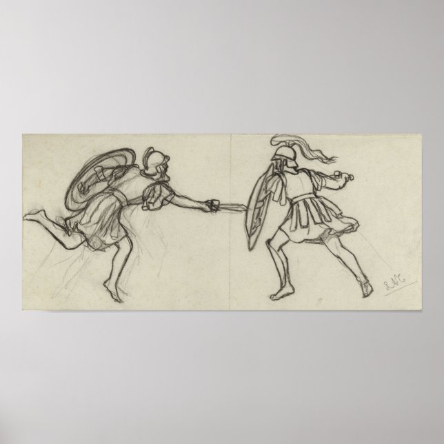 Alma-Tadema - två kombattanta gymnastikhögtider me Poster (Framsidan)