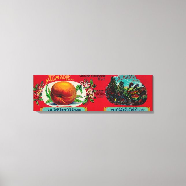 Almaden Peach Label Canvastryck (Framsida)