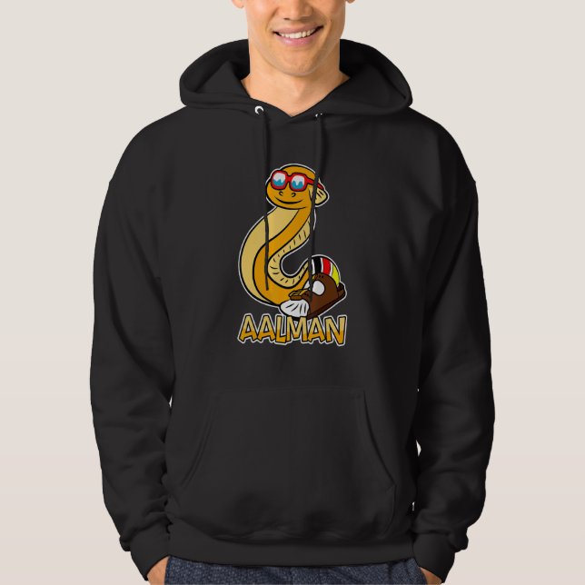 Alman Memes Eel Sandal Socks Typical German Hoodie (Framsida)