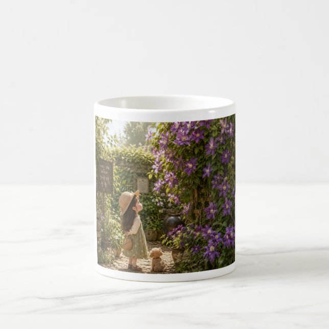 Almas lila trädgårdsmugg kaffemugg (Center)