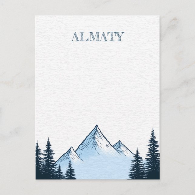 Almaty Kazakstan Resa Vykort (Framsida)