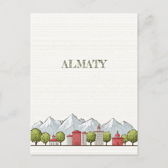 Almaty Kazakstan Resa Vykort (Framsida)