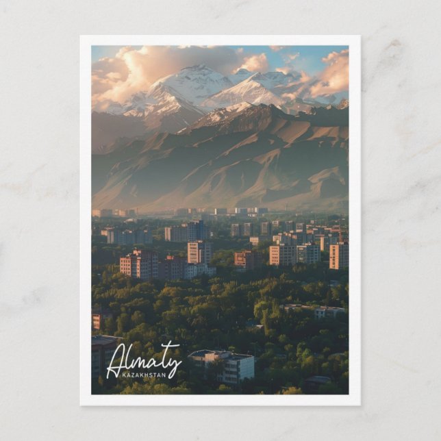 Almaty Kazakstan Travel Ställe illustration Vykort (Framsida)