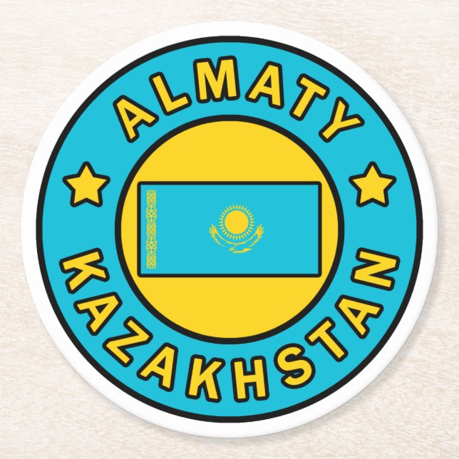 Almaty Kazakstan Underlägg Papper Rund (Framsidan)