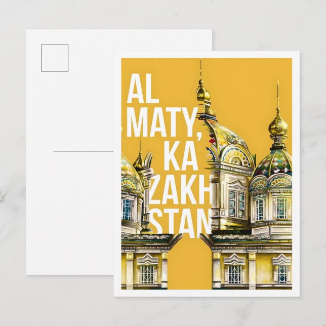 Almaty Kazakstan Vintage Resa  Vykort (Fram/baksida)