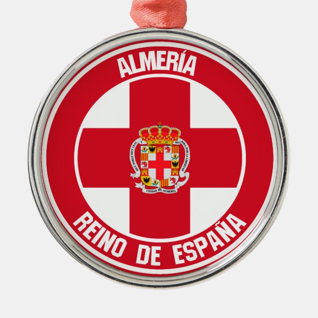 Almería Round Emblem Julgransprydnad Metall (Framsidan)